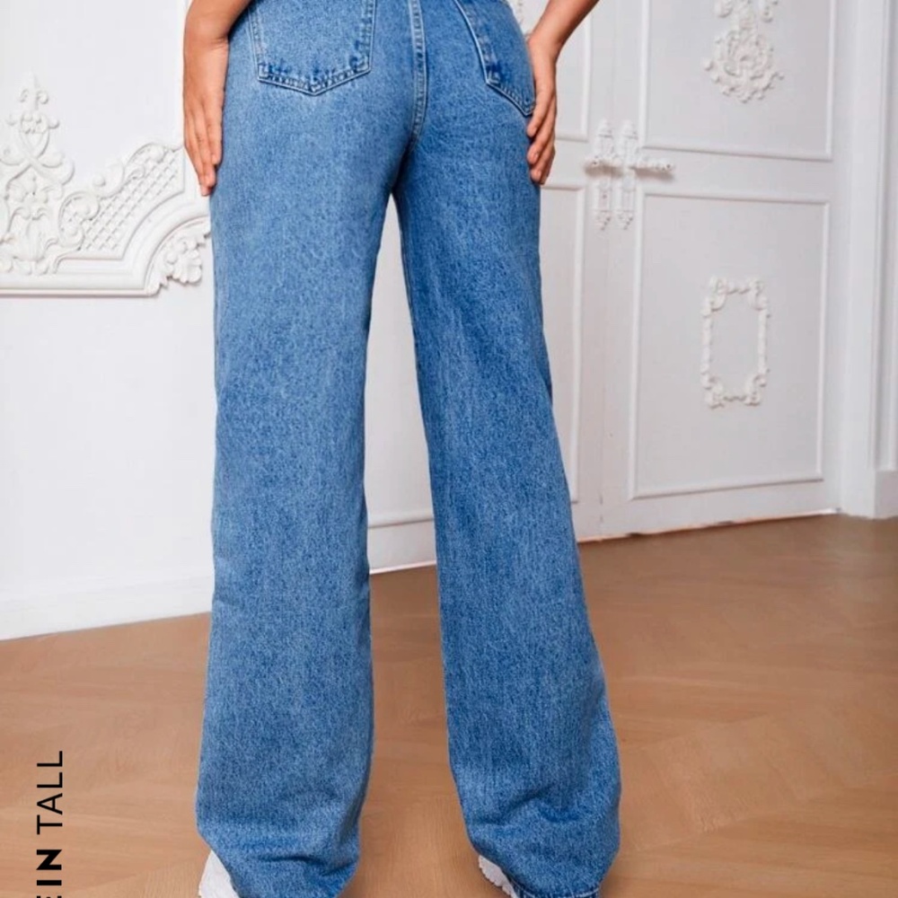 Oversized straight leg jean pants